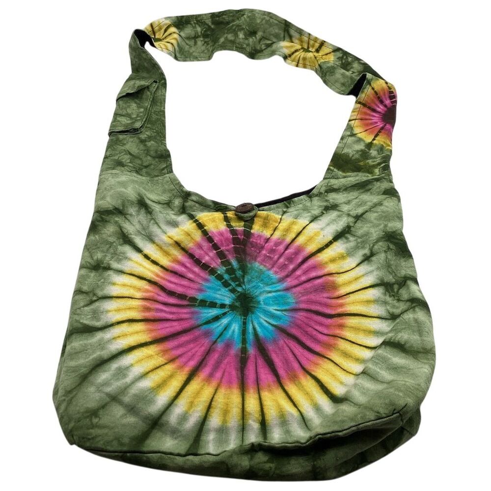 Kathmandu Imports Tie Dye Crossbody Bag Hippie Hobo Shoulder Purse Multicolor‎